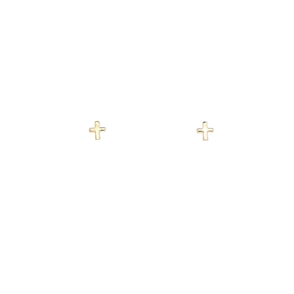 Coastal Grit Gold Cross Earrings- Small