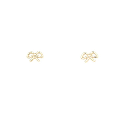 Coastal Grit Gold Bow Earrings