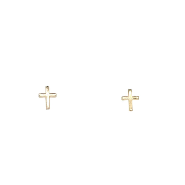 Coastal Grit Gold Cross Earrings- Medium