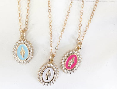 Coastal Grit Our Lady of Lourdes Necklace