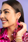 Taylor Shaye Flamingo Drop Earrings- Hot Pink