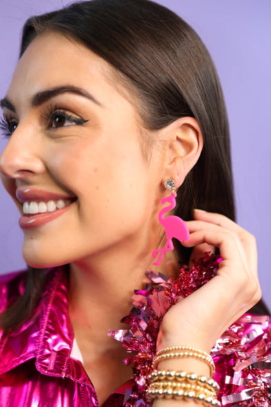 Acrylic Flamingo Drop Earrings