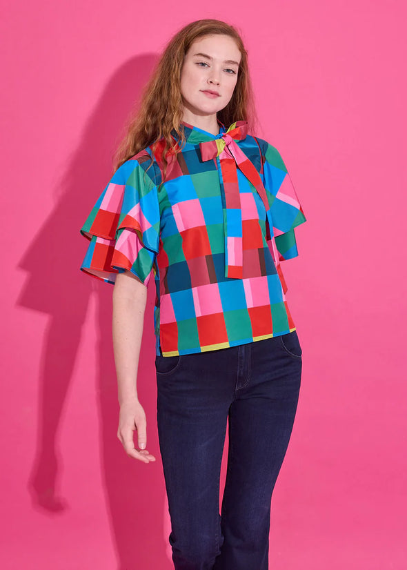 Alden Adair Holiday Check Heddy Top