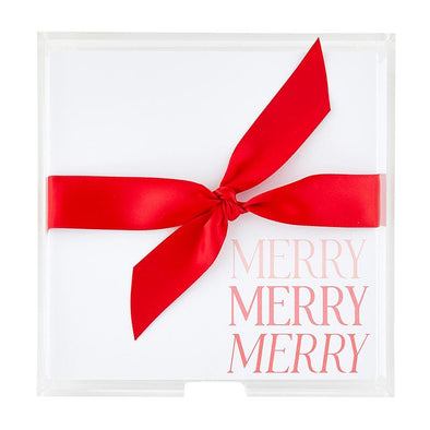 Slant Merry Merry Merry Square Notepad with Tray