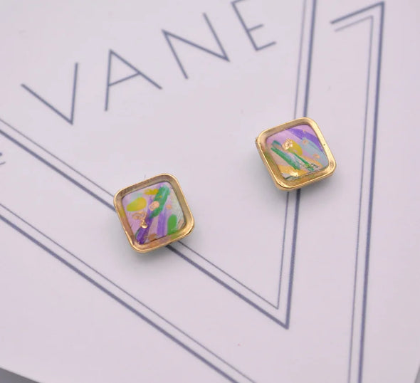 Vane Square Stud Mini Mambo Earrings