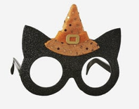 180 Degree Cat Glasses with Witch Hat