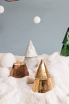 Paddywax Gold Ribbed Mercury Stacked Tree Candle - Cypress