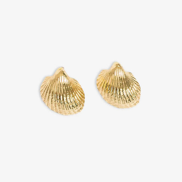 Ink + Alloy Pearl Cockle Shell Earrings