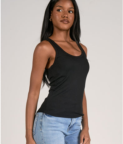 Elan Black Tank Scoop Neck