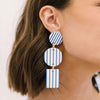 Sunshine Tienda Blue Stripe Harbor Earrings