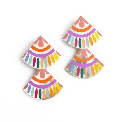 Sunshine Tienda Rainbow Double Tile Earrings