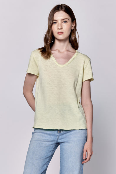 Dear John Pale Lime Yellow Vanya Tee