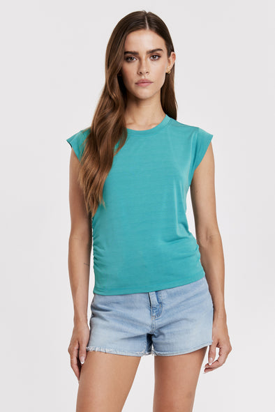 Another Love Meadow Teal Flora Muscle Tee