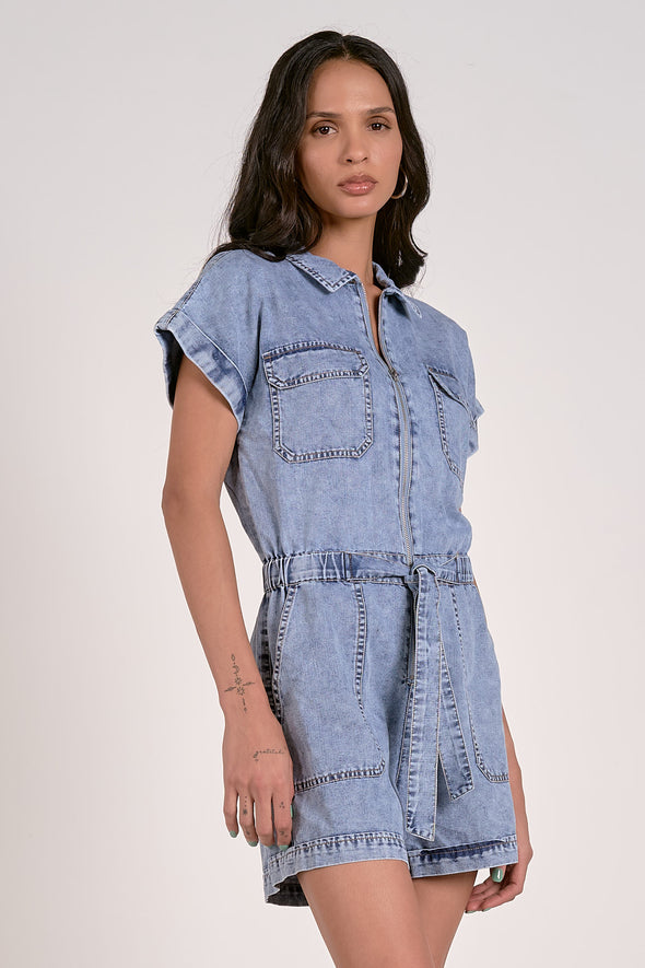 Elan Denim Wash Mila Romper