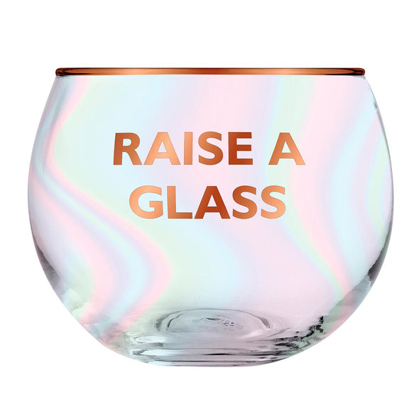 Slant Raise A Glass Roly Poly Glass