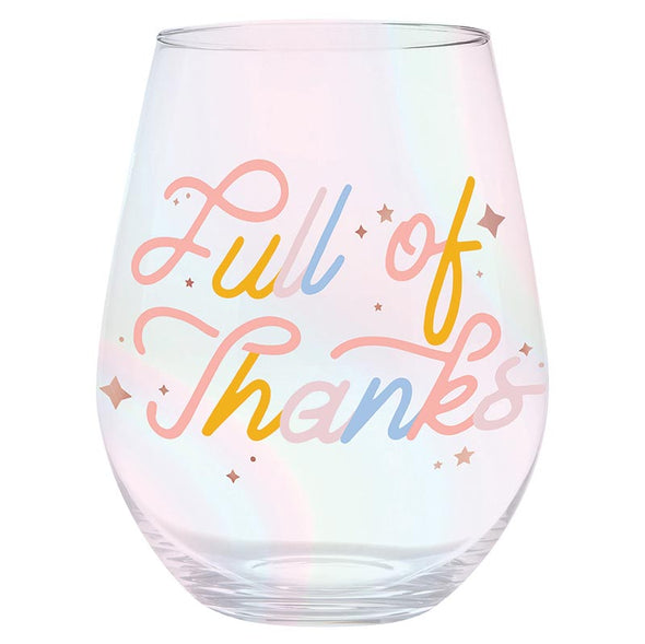 Full of Thanks Jumbo Stemless Wine Glass