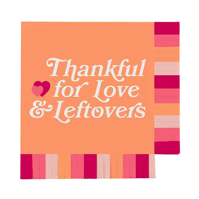Slant Thankful For Love & Leftovers Fringe Napkins