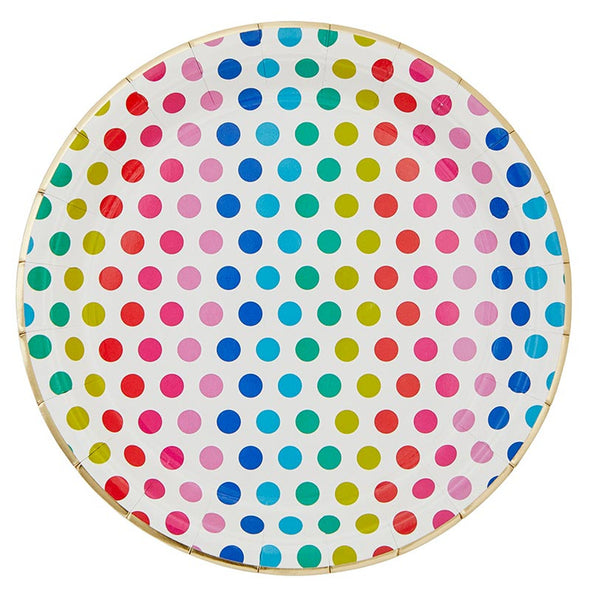 Slant Bright Dots Paper Plates