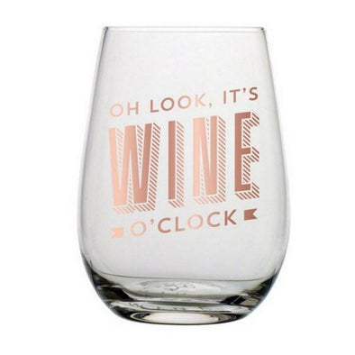 Slant Oh Look It's Wine O'Clock Wine Glass
