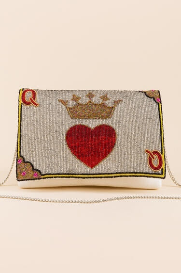 Queen of Hearts Playing Card Clutch