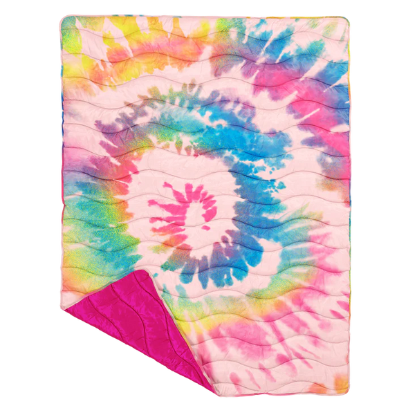 Rainbow Tie Dye Puffy Blanket