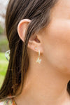 Crystal Huggie Initial Duet Earrings