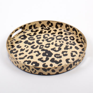 Round Leopard Tray