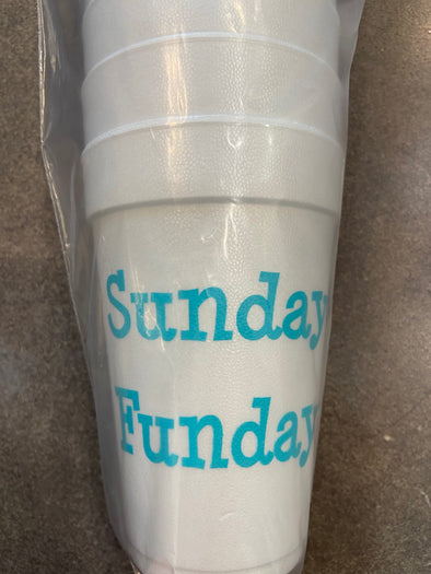 Sunday Funday Styrofoam Cups