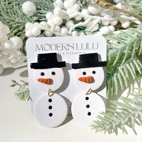 Modern Lulu Snowman Earrings