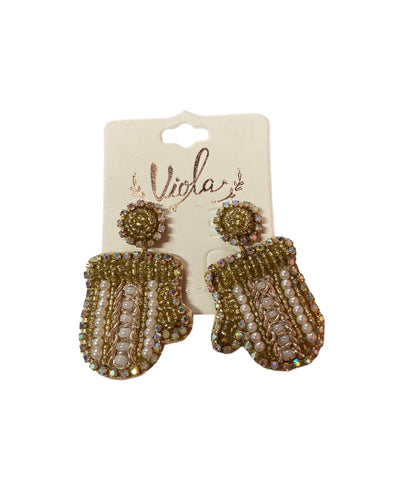 Viola Beaded Mitten Earrings