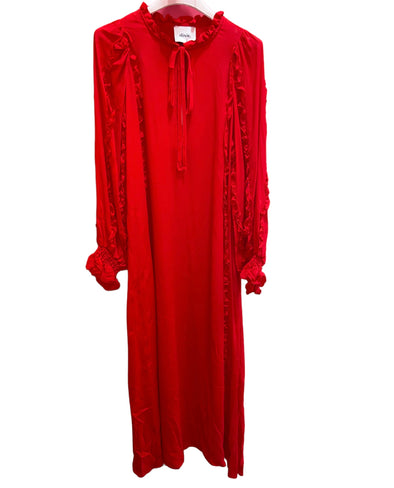 Dixie Red Ruffle Sleeve Maxi Dress