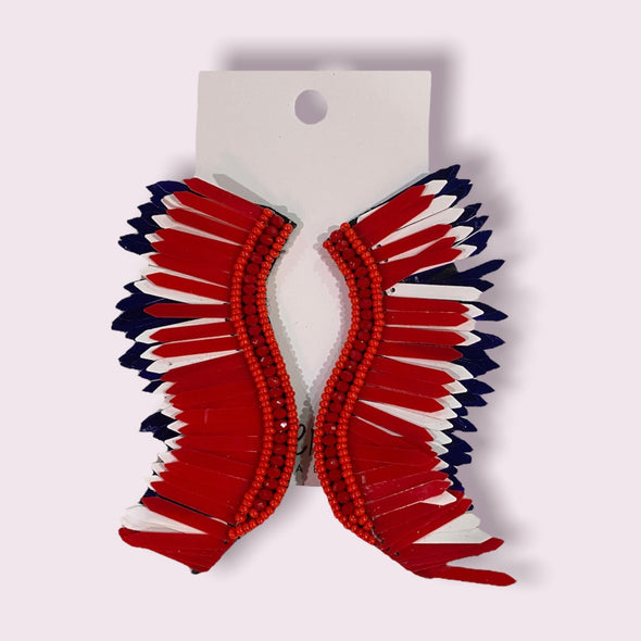 Fourth of July Wing Earrings