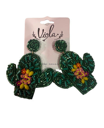 Viola Cactus Earrings