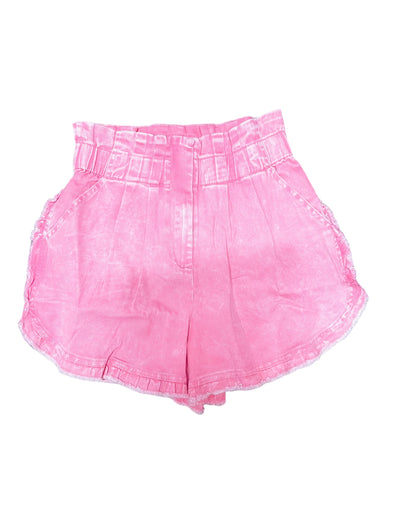 Pink Paper bag shorts