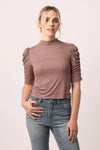 Another Love Quinn 3/4 Ruched Sleeve Top