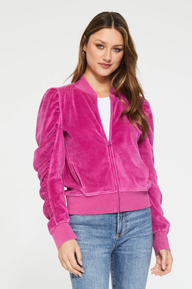 Another Love Kaya Ruched Zip-Up Jacket