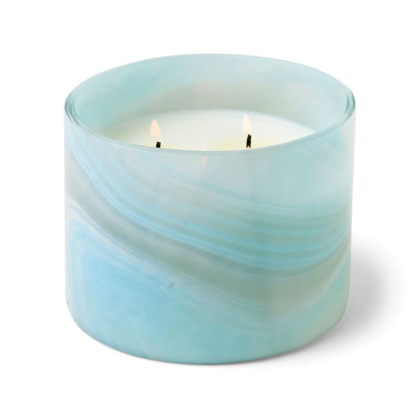 Light Blue Swirl Candle