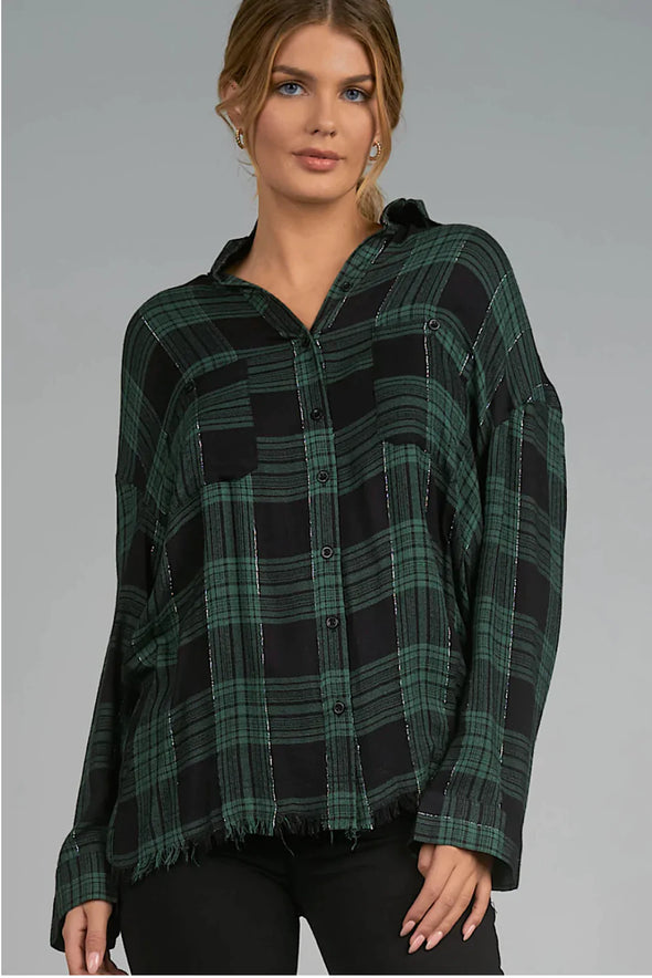 Elan Black and Green Flannel