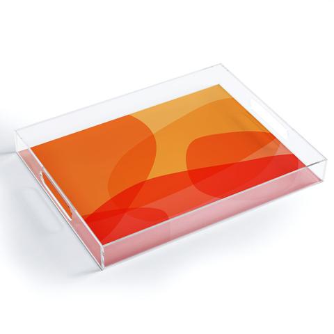 June Journal Abstract Warm Color Shapes Acrylic Tray