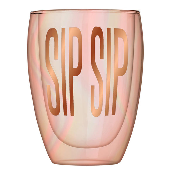 "Sip Sip" Stemless Wine Glass