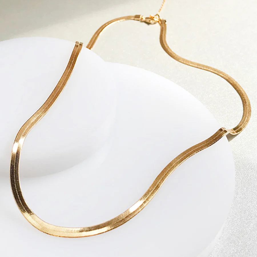 Gold Snake Chain Choker Necklace, Tarnish-Free Gold Plating - Nordicmuse