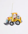 Santa Bulldozer & Dump Truck Ornaments